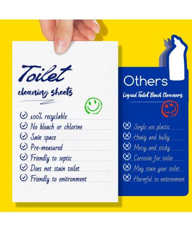 Eco-Friendly Toilet Cleaner Sheets - 32 Powerful Cleans in Lemon Scent | Septic Safe & Travel-Friendly Toilet Bowl Cleaning Strips - Buy Online on GoSupps.com