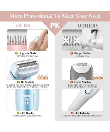 Elegant Electric Shaver for Women | Rechargeable 2-in-1 Razor for Body & Bikini | Cordless Hair Removal Trimmer | IPX7 Waterproof | Blue - Buy Online on GoSupps.com
