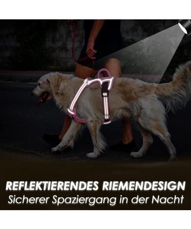 Eyin Adjustable Dog Harness for Small Dogs - Breathable Reflective Padded & Handle - Perfect for Daily Training (Pink Size S: Neck 32-46cm Chest 35-63cm) - Buy Online on GoSupps.com