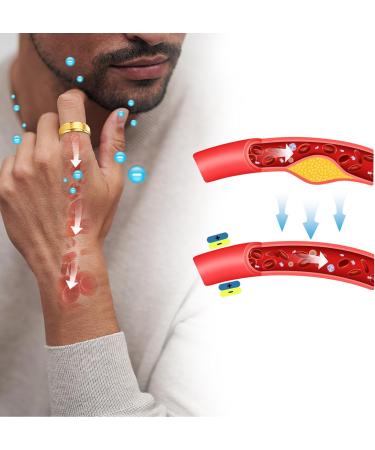 JEROOT Titanium Magnetic Rings- Gold 8mm Z 1/2, Sleek Design with 2 Strong Magnets (3500 Gauss) - Men Women Step Edge Magnetic Rings in Gift Box - Buy Online on GoSupps.com