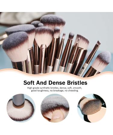 Zoreya Premium Makeup Brush Set - 15 Piece Collection for Foundation, Blush, and Eye Shadows (Cruelty-Free) - Buy Online on GoSupps.com