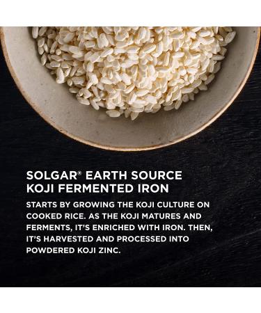 Solgar EarthSource Koji Iron 27mg - 60 Veg Capsules | Fermented Food Supplement - Buy Online on GoSupps.com