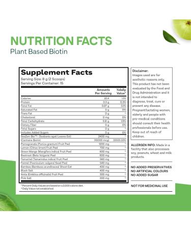 OZIVA Plant Based Biotin Powder for Hair Growth | Silica & Sesbania Agati | Clean & Vegan | 125g - Buy Online on GoSupps.com