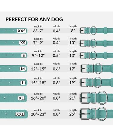 Collardirect Handmade Round Leather Dog Collar - Softly Padded Adjustable for Small to Big Dogs & Cats Available in Black Pink Red Purple Blue Mint Green (30-35 cm) - Buy Online on GoSupps.com