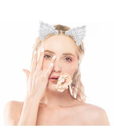 Cat Ears Headbands Rhinestone Cat Ear Tiaras for Women
