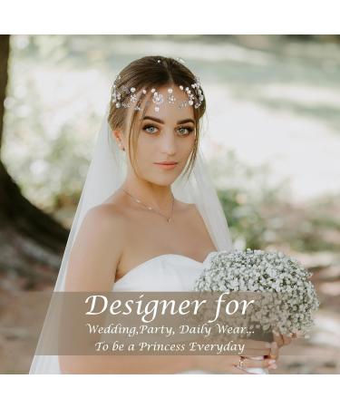 Sibba Bridal Headband Flower Headpiece 1 PC Pearl Hairband Crowns Tiara Wedding Head Pieces Brides Proposal Bands Bridesmaid Beaded Headdress Hair Accessories For Toddler Girls Women - Buy Online on GoSupps.com