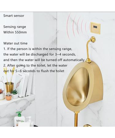 Commercial Washout High Efficiency Urinal Wall Mounted Smart Sensor Urinals Household Stainless Steel Men's Urinalsgold Color Suitable for Use in Homes Hotels Schools (C) - Buy Online on GoSupps.com