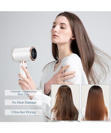 2000W Professional Ionic Hair Dryer with Diffuser | Fast Drying, Powerful Blow Dryer for Women | 2 Speed, 3 Heat Settings | Cool Shot Button | Travel-Friendly (White) - Buy Online on GoSupps.com