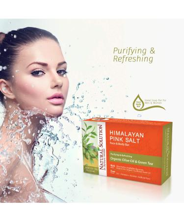 Himalayan Pink Salt Body Soap with Olive Oil & Green Tea - Moisturizing, Hydrating Soap Bar (1-Pack) - Buy Online on GoSupps.com