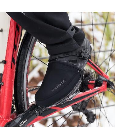 ROCKBROS Winter Cycling Toe Covers - Black Kevlar Overshoes (L/XL) - 1 Pair - Buy Online on GoSupps.com