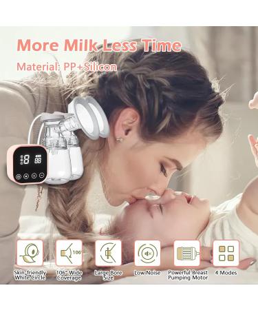 Bizcasa Electric Breast Milk Pump | 4 Modes 9 Suction Levels LED Display BPA-Free Rechargeable Quiet & Strong Suction (Pink) - Buy Online on GoSupps.com