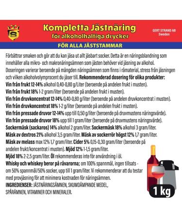 Complete Yeast Nutrients Bulk Pack 1 KG for Alcoholic Fermentation - Premium Quality Worldwide Shipping - Buy Online on GoSupps.com