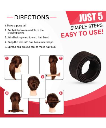 Glamza Women's Magic Hair Bun Snap Styling Donut Former French Twist Band Maker (Dark Brown) - Buy Online on GoSupps.com