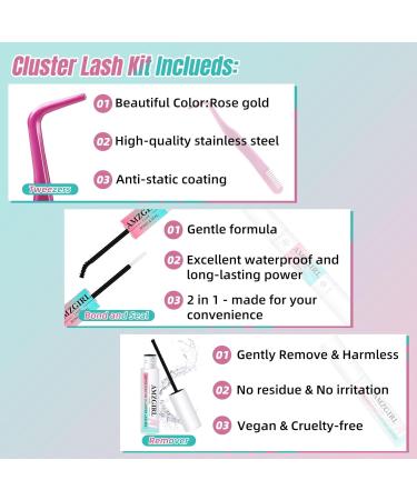 Diy Lash Extension Kit Lash Extensions Kits 84 Pcs Lash Clusters With Lash Glue Remover Eyelash Clusters Tweezer For Beginner Diy Individual Lash Extension At Home Easy To Apply(Blushing) 1 count (Pack of 1) Blushing - Buy Online on GoSupps.com