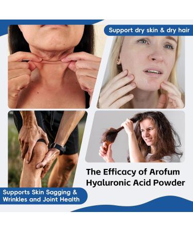Arofum Hyaluronic Acid Powder, with Collagen Peptides DIY Hydrating Serum & Skincare Ingredient, Clean Formula, Gluten-Free, No Preservatives 100g / 3.52oz - Buy Online on GoSupps.com