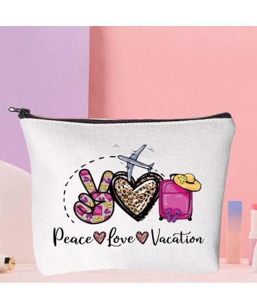 Wumpa Cosmetic Bag for Girls - Perfect Make-Up Zipper Bag for Weekend Getaways Hen Parties & Gifts | Peace Love & Vacation Merchandise - Buy Online on GoSupps.com
