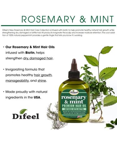 Difeel Rosemary & Mint Hair Oil with Biotin | 7.1 oz Deluxe 2-PC Gift Set | Premium Hair Care for Stronger Hair - Buy Online on GoSupps.com
