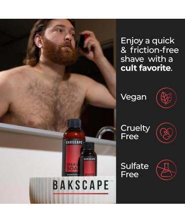 Bakscape 2.0 Shave Soap for Men | Smooth & Moisturizing Formula 6oz | International Shipping Available - Buy Online on GoSupps.com