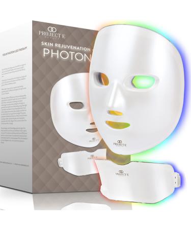 Project E Beauty LED Light Therapy Mask | Wireless Photon Skin Rejuvenation Red Blue Green Therapy 7 Color Treatment Anti Aging Acne Spot Removal Wrinkles Brightening Face Skincare Mask (Face & Neck)