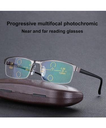 Unisex Photochrome Reading Glasses +1.75 | UV400 Glare-Free Fashion Eyewear | Brown Outdoor Reader - Buy Online on GoSupps.com