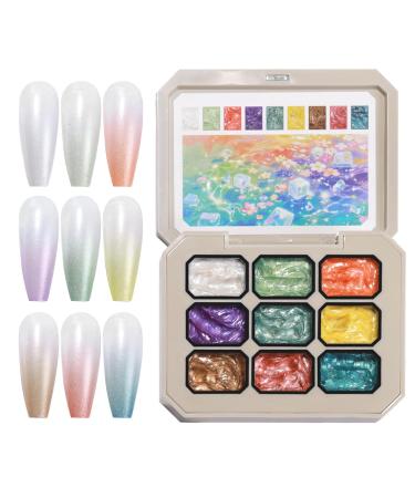 Nail Gel Palette Gradient Design Gel | 9 Color Palette Painting Accessories for Women and Girls Nail Manicure Design for Creative Artistic Expression