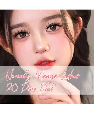 Mange Lashes 20 Pairs Natural Anime Eyelashes Extensions - DIY Cluster Wispy Curl False Eyelashes Pack - Newcally - Buy Online on GoSupps.com