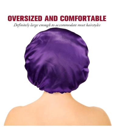 Satin Sleep Cap for Women - Adjustable Large Bonnet for Natural Long and Curly Hair - 4 Pieces - Buy Online on GoSupps.com