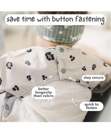 Bubba Bear Long Sleeve Weaning Bib Set | Waterproof Toddler Feeding Apron Cape | Snow Leopard Design | Ages 6 Months - Buy Online on GoSupps.com