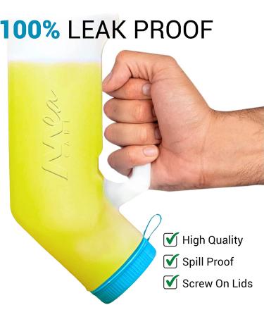 Mea Care Glow in The Dark Urinals for Men (2 Pack) | 32oz/1000ml Thick Plastic Bottles | Travel, Aged & Incontinence Solution - Buy Online on GoSupps.com