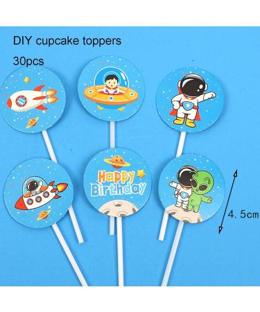 30pcs Space Astronaut Cupcake Toppers Outer Space Planet Party Supplies Birthday Decorations Rocket Astronaut Cupcake Decoration Baby Shower Boys Girls Birthday Party Cake Decorations Supplies - Buy Online on GoSupps.com