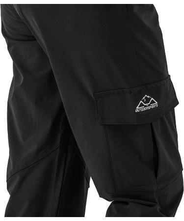 Rdruko Women's Water-Resistant Hiking Cargo Pants - Black, Large | Quick Dry, UPF 50+, Zipper Pockets - Buy Online on GoSupps.com