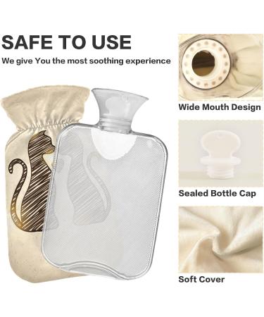 Hot Water Bottle 2L with Cover - Loving Cats Design | Pain Relief & Winter Hand Feet Warmer - International Shipping Available - Buy Online on GoSupps.com