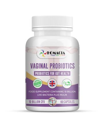 Homacia Vaginal Probiotics | Urinary Bio-Balance & Vaginal Gut Bacteria Support Capsules for Women | UTI and Yeast Balance Support | Probiotics for Women | UK Made - 60 Day Supply