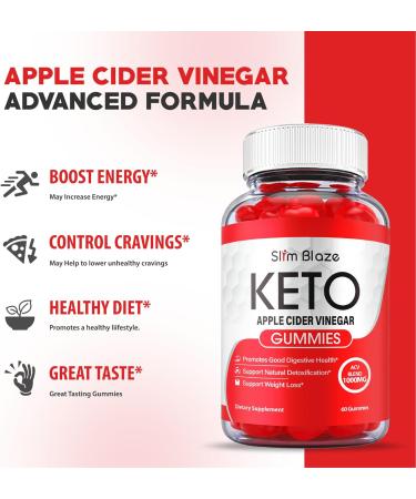 Slim Blaze Keto ACV Gummies - Advanced Formula with Apple Cider Vinegar | Official 60 Gummies - Buy Online on GoSupps.com
