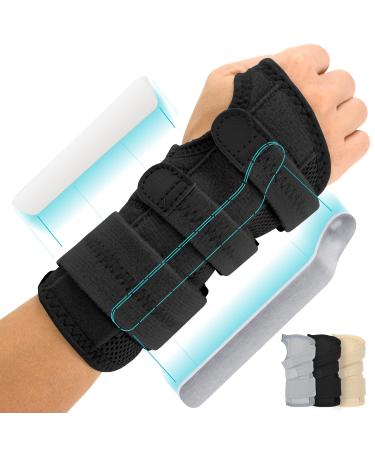 Vive Carpal Tunnel Wrist Brace (Left or Right) - Arm Compression Hand Support Splint - for Men, Women, Kids, Bowling, Tendonitis, Arthritis, Athletic Pain, Sports, Golf - Universal Adjustable Fit Black