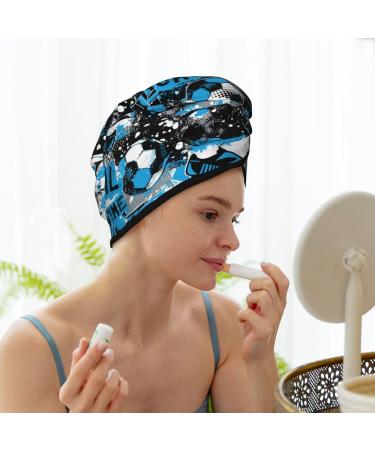 Hair Towel Wrap - Quick Drying Hair Turban with Button | Perfect for Football Fans - Buy Online on GoSupps.com