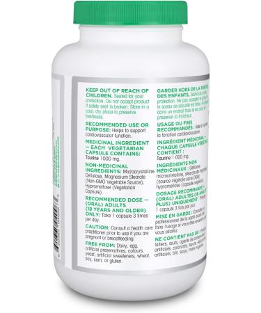 Organika Taurine Ultra Strength- 1000mg- Supports Cardiovascular Health 3000mg Daily Dose- 240vcaps SUPPLEMENT - Buy Online on GoSupps.com