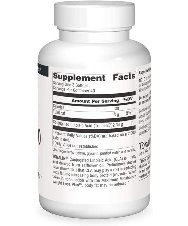 Source Naturals Tonalin CLA 1000mg Softgels - 120 Count - Buy Online on GoSupps.com