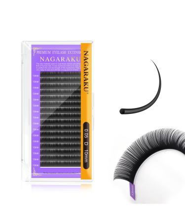 Nagaraku single eyelashes individual eyelash extension permanent volume eyelashes eyelash extensions gently of course matt black single size (thick 0.05 c curl 10mm) 10mm 0.05 d