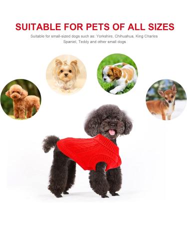 Small Dog Jumper Warm Puppy Sweater for Small Dogs Winter Knitted Dog Pullover Soft Turtleneck Dog Clothes Vest for Pet Autumn Winter Outfit for Welsh Corgi Yorkshire Terrier Chihuahua (XS Red) XS Red - Buy Online on GoSupps.com