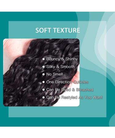 Ushine 18 Inch Water Wave Brazilian Virgin Curly Human Hair Bundle - Natural Black 10A Unprocessed Ocean Wave Weave for Women - Buy Online on GoSupps.com