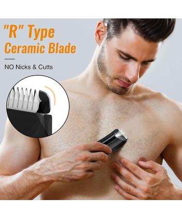 Men's Body Hair Trimmer - Wet/Dry Ceramic Blade Pubic Hair Groomer with Recharge Dock - Cordless Manscaping Tool - Buy Online on GoSupps.com