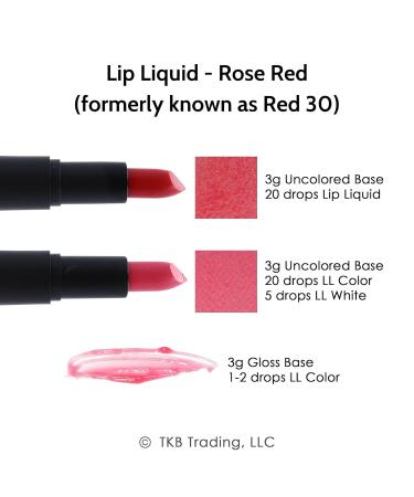 TKB Lip Liquid Color - Pigmented Liquid Lip Gloss & DIY Lipstick Colorant Made in USA - Rose Red (1oz - Buy Online on GoSupps.com