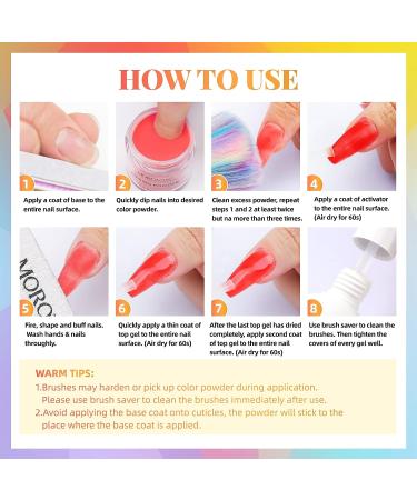 Morovan 17 Pcs Dip Powder Nail Kit Starter - Professional 8 Colors Dipping Powder Set for Beginners - Quick Dry, No Lamp Needed - Pink, Green, Blue and More - Buy Online on GoSupps.com