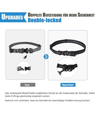 Snocyo Jogging Leash for Dogs | Elastic & Reflective Leash for Medium & Large Dogs | Double Handle & Waist Belt | Black & Blue - Buy Online on GoSupps.com