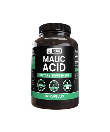 Pure Original Ingredients Malic Acid (365 Capsules) No Magnesium Or Rice Fillers Always Pure Lab Verified 365.0 Servings (Pack of 1)