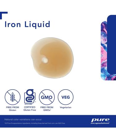 Pure Encapsulations - Iron liquid - Hypoallergenic Supplement Supports Hemoglobin and Myoglobin Function* - 120 ml Liquid - Buy Online on GoSupps.com