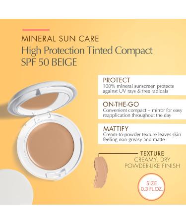 Eau Thermale Avene Tinted Compact SPF 50+ - Blue Light Protection, Water Resistant Beige - Buy Online on GoSupps.com