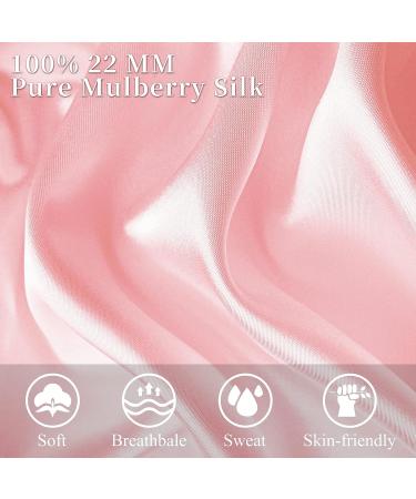 Kenllas 22-Momme 100% Mulberry-Silk Bonnet | Natural Pure Silk Sleep Cap for Women | Curly Hair Care Cover (Pink - Double Layer) - Buy Online on GoSupps.com