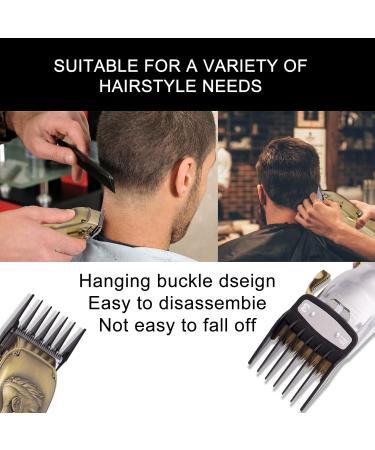 Guards Cutting Guides Professional Comb Set 10 Pcs Black Hair Cutting Guide Combs Set with Metal Clip Compatible with Most Wahl Clippers - Buy Online on GoSupps.com